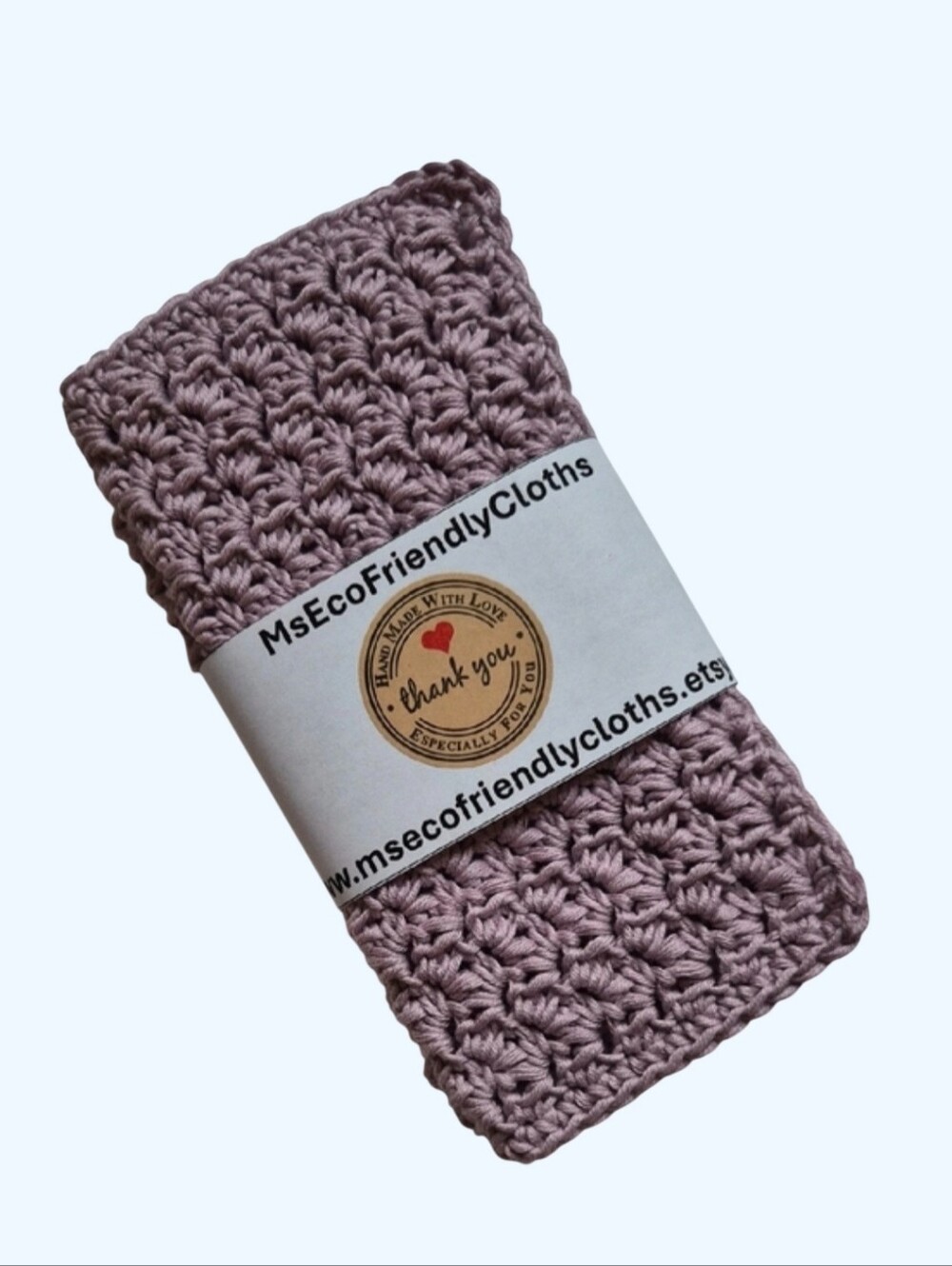 Handmade Crocheted Softee Baby Cotton Wash Cloth Spa Set of 3-Bathtime-Soft Plum